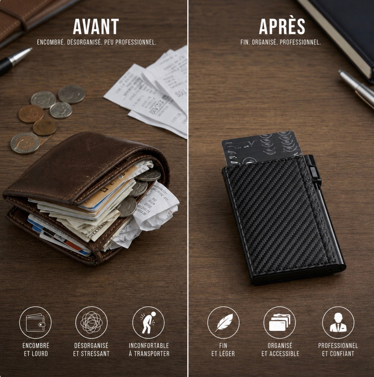 Portefeuille Pop-up RFID